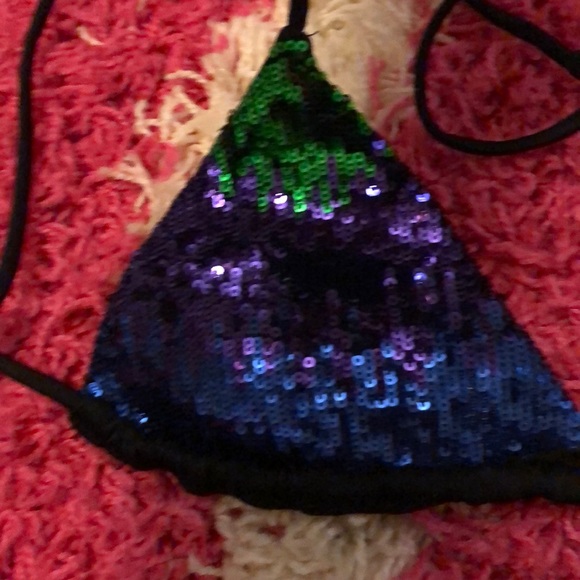 Victoria’s Secret Black sequin string bikini XS - Picture 2 of 7